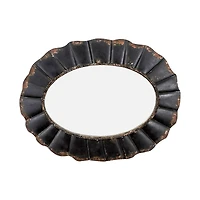 Hello Honey® 31" Black Oval Scalloped Metal Mirror