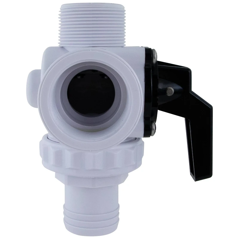 Swim Central 6.25" White HydroTools Swimming Pool & Spa Standard Left Outlet 3-Way Ball Valve
