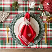DII® 70" Round Yuletide Plaid Tablecloth