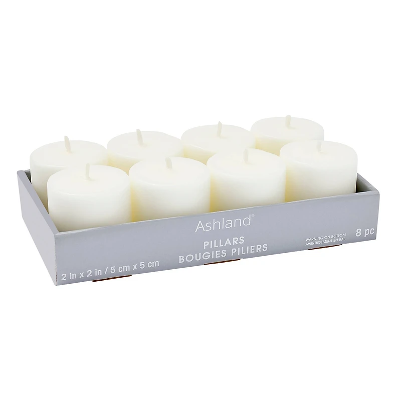 2" White Pillar Candles, 8ct. by Ashland®