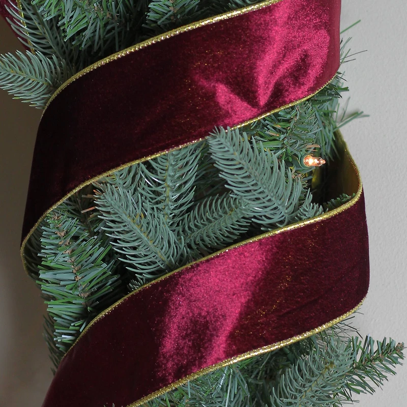 2.5" x 10yd. Wired Trimmed Christmas Ribbon