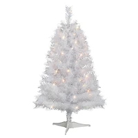 3ft. Pre-Lit White Snow Ridge Artificial Fir Tree, Clear Lights