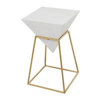 Gold Metal Modern Accent Table, 24" x 20" x 17"