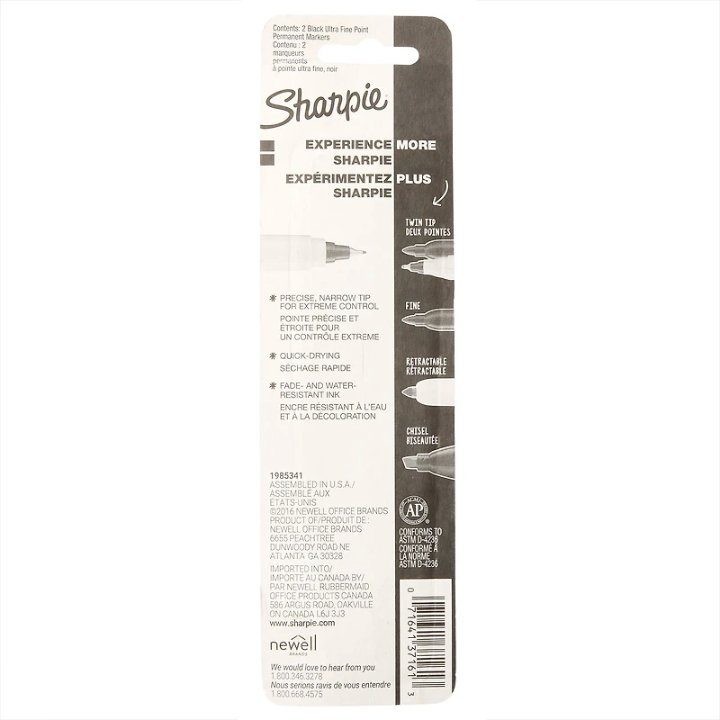 12 Packs: 2 ct. (24 total) Sharpie® Ultra Fine Point Black Permanent Markers