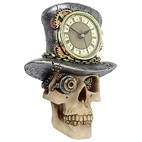 Design Toscano 8.5" Steampunk Mad Hatter Skull Sculptural Wall Clock