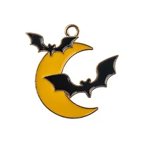 John Bead Sweet & Petite Halloween Small Bats and Moon Charms, 6ct.