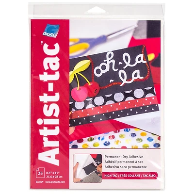 Grafix® Artist-Tac™ Dry Adhesive Sheet, 8.5" x 11"