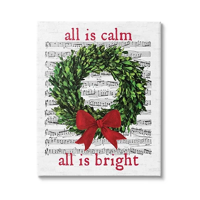 Stupell Industries All Is Calm Christmas Song Canvas Wall Art