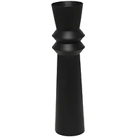 32" Black Art Deco Fluted Metal Floor Vase