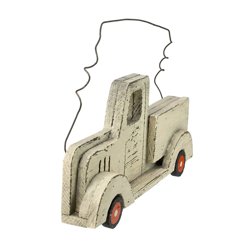 White Wooden Pick Up Truck Fall Harvest Hanging Wall Décor