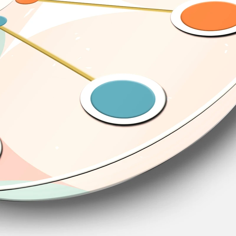 Designart 'Retro Pastel Circular Pattern Ii Mid-Century Modern Wall Clock