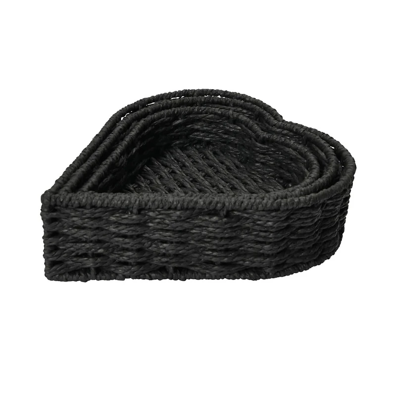 Household Essentials Nesting Paper Rope Heart Basket Set
