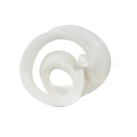 19.75" White Abstract Wavy Shaped Decorative Sculpture with Cutouts & Speckled Texturing