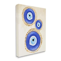 Stupell Industries Round Blue Evil Eye Pattern Dotted Detail Canvas Wall Art