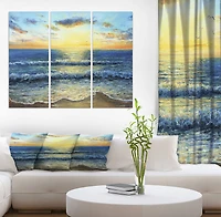 Designart - Ocean and waves at Sunrise
