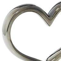 The Novogratz 12" Silver Ceramic Contemporary Heart Sculpture