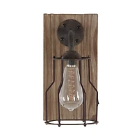 11" Brown Iron Industrial LED Wall Sconce