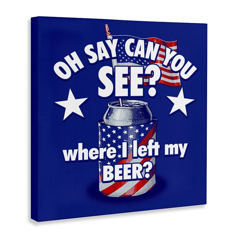 Stupell Industries Funny Patriotic Beer Canvas Wall Art