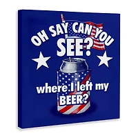 Stupell Industries Funny Patriotic Beer Canvas Wall Art