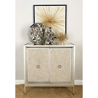 Beige Wood Glam Cabinet