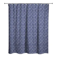 Navy Medallion Pattern 71" x 74" Shower Curtain