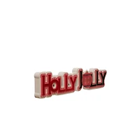 15.5" Pink & Black Holly Jolly Tabletop Décor by Ashland®