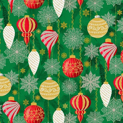 Fabric Editions Christmas Ornaments Cotton Fabric