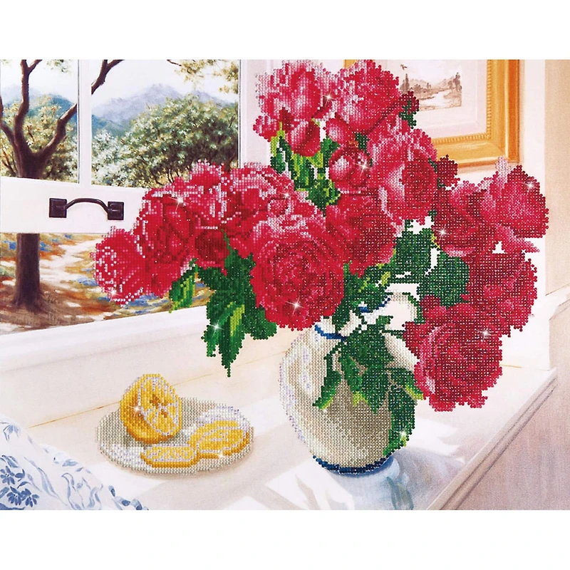 Diamond Dotz® Roses by the Window Diamond Painting Kit