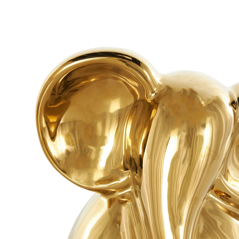 10" Ceramic Glossy Elephant Decorative Sculpture