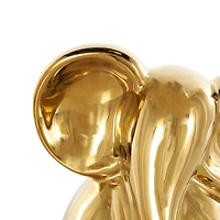 10" Ceramic Glossy Elephant Decorative Sculpture