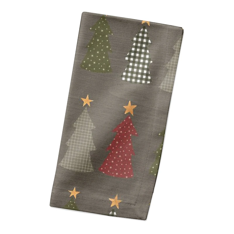 Gray Tree Pattern Cotton Twill Napkin