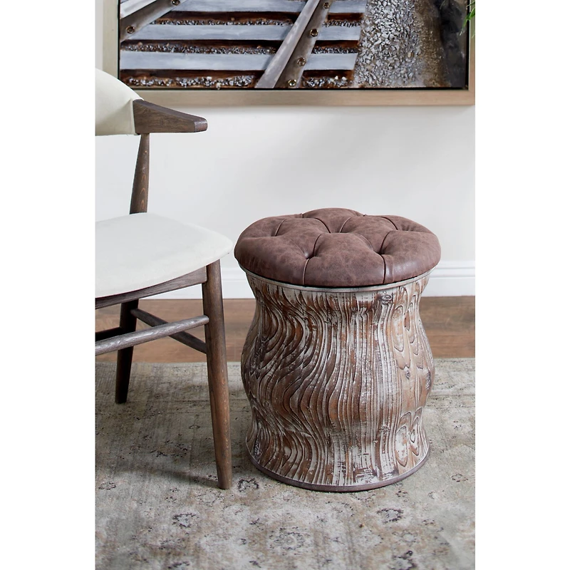 18" Chinese Fir Rustic Stool