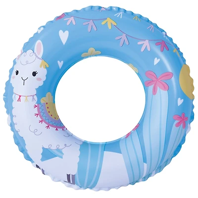 20" Blue & White Alpaca Inflatable Swim Ring Tube Float