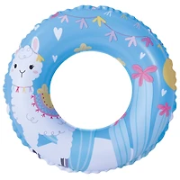 20" Blue & White Alpaca Inflatable Swim Ring Tube Float