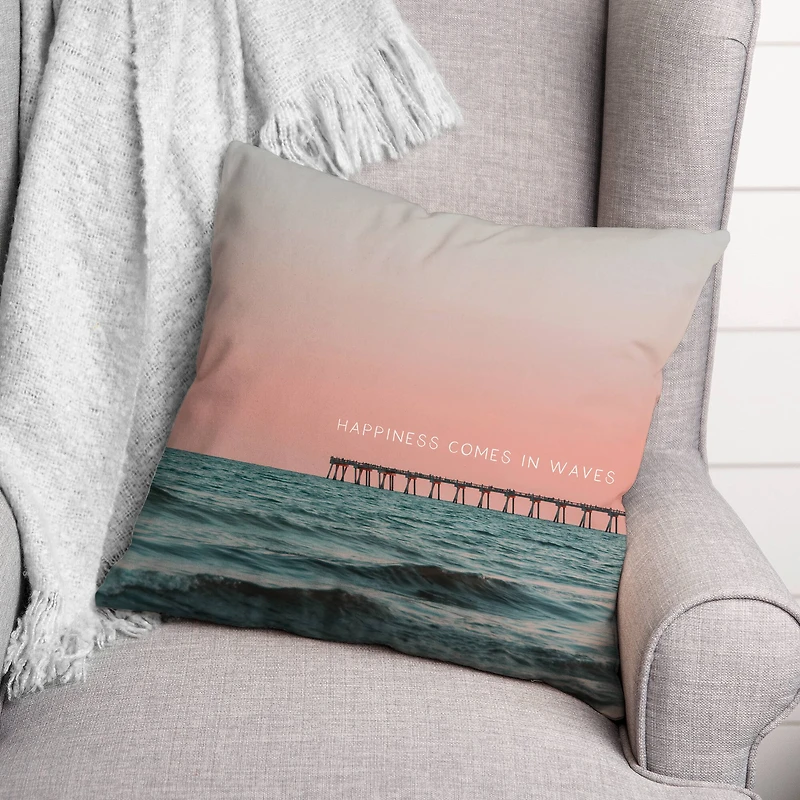Sunset Pier Throw Pillow