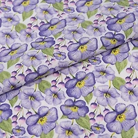 SINGER Packed Purple Blooms & Leaves Cotton Fabric