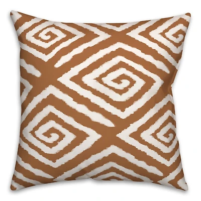 Teracotta Swirls Throw Pillow 18" x 18"