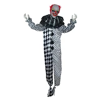 5.5ft. Animated Standing Clown with Glowing Eyes Halloween Decoration