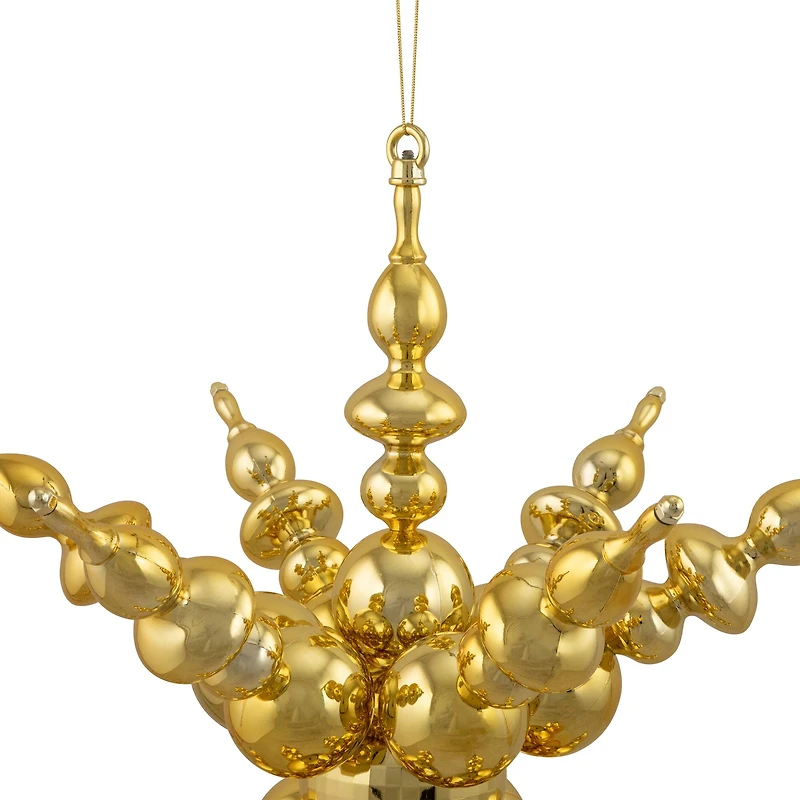 24" Shiny Gold 3D Sunburst Snowflake Commercial Christmas Ornament