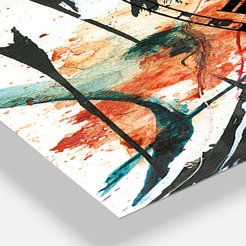 Designart 'Abstract Handpainted Orange Flowers Traditional Multipanel Wall Clock