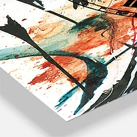 Designart 'Abstract Handpainted Orange Flowers Traditional Multipanel Wall Clock