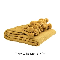 Hello Honey® Woven Cotton Pom Pom Throw