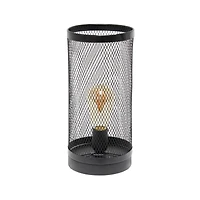 Simple Designs 13" Mesh Cylindrical Steel Table Lamp