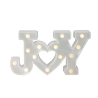 12.75" White Joy LED Christmas Marquee Wall Sign
