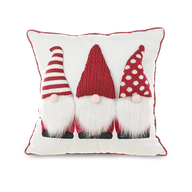 Glitzhome® 3D Heavy Knitted Gnome Pillow