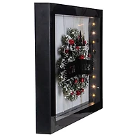 14" Black LED Merry Christmas Box Frame