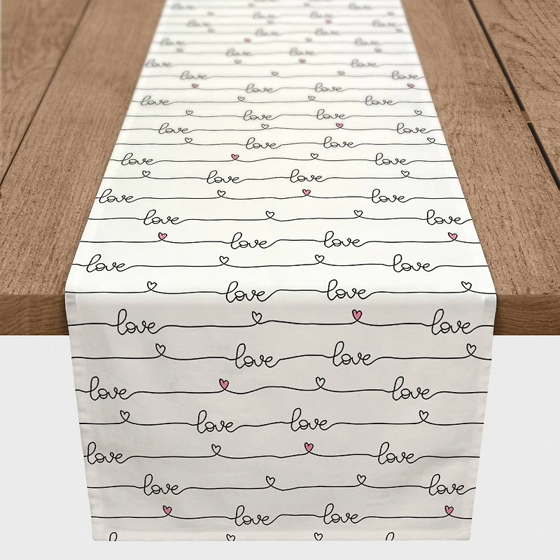 72" Love Script Table Runner