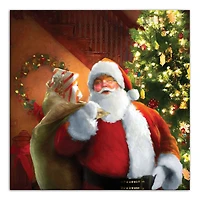 Santa Gets Ready 36x36 Canvas Wall Art
