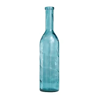30" Teal Recycled Glass Tall Spanish Bottleneck Vase