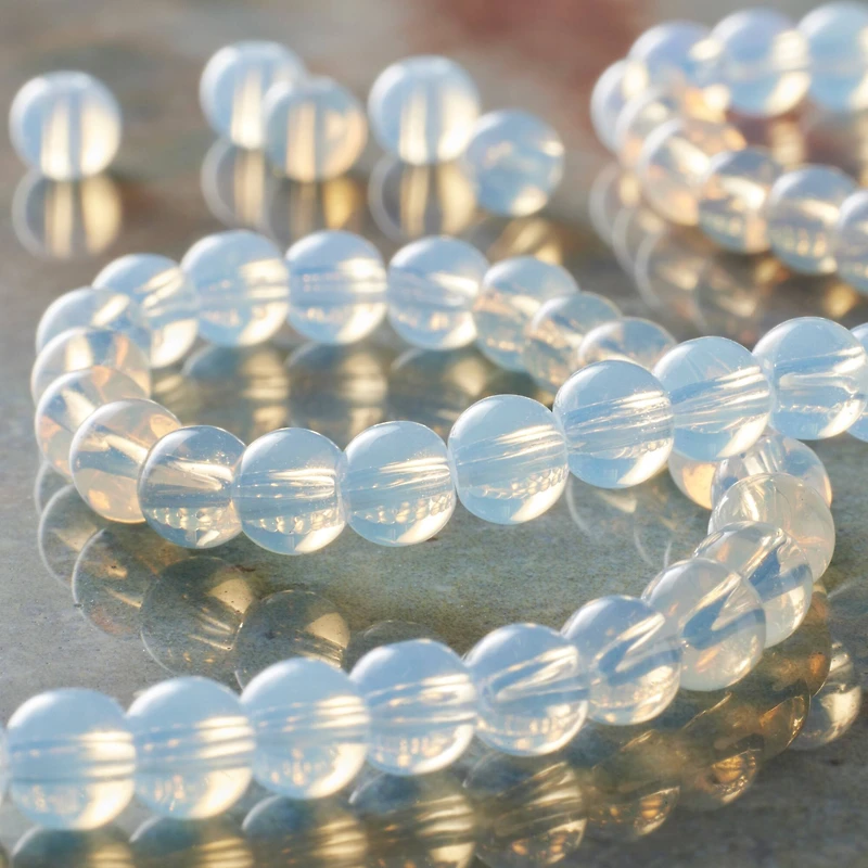 Glass Opal Round Beads by Bead Landing